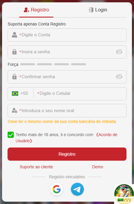Experiência de Jogos sh777.com